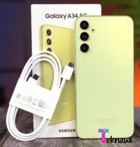 محتويات علبة هاتف Samsung Galaxy A34 5G