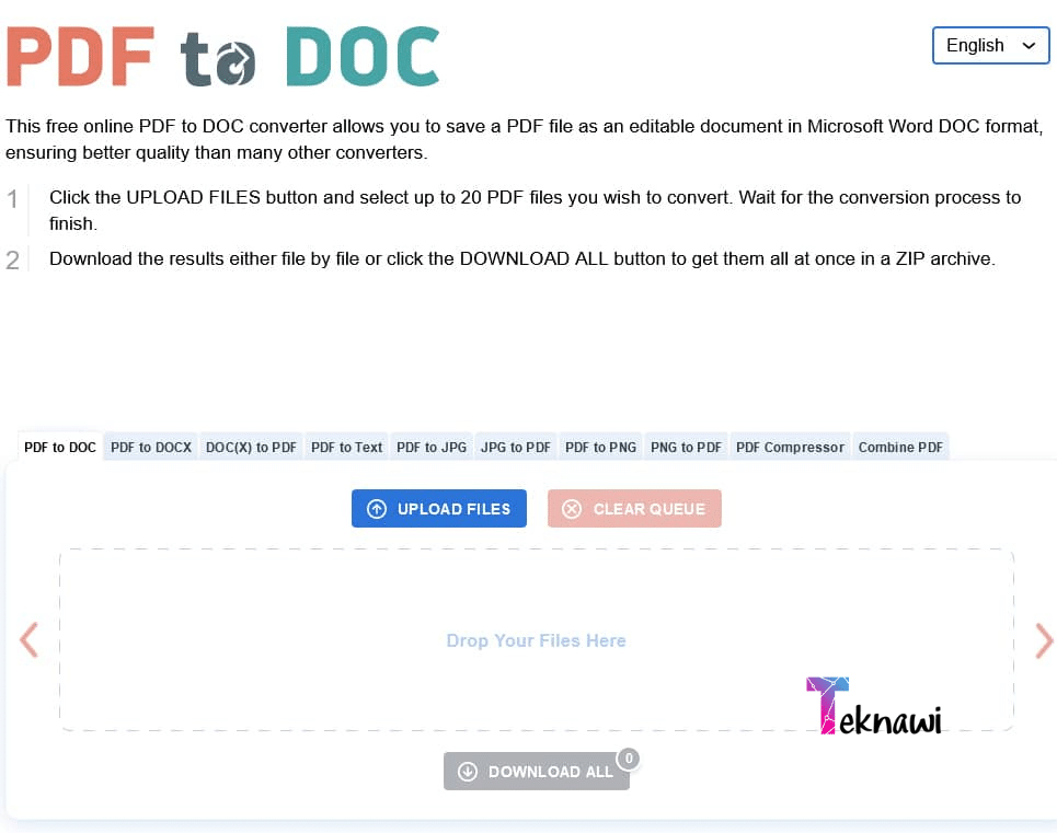 موقع  PDF to DOC ضمن قائمة أفضل مواقع تحويل PDF إلى Word في العام الجاري