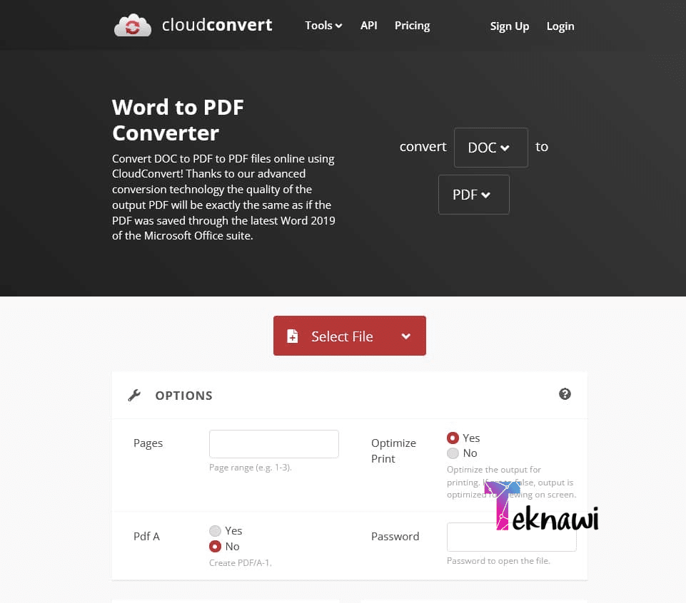 موقع CloudConvert هو من أفضل مواقع تحويل Word إلى PDF في العام الحالي