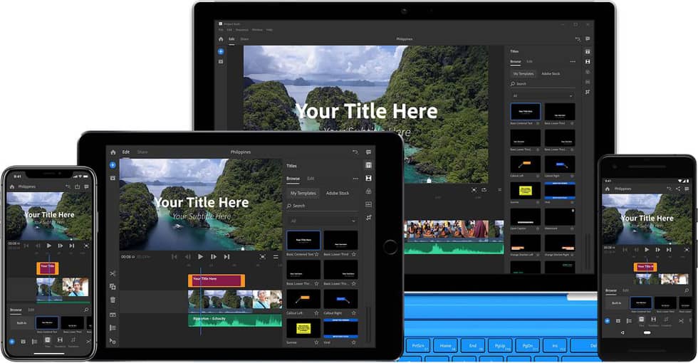 برنامج Adobe Premiere Rush – أفضل برامج المونتاج للكمبيوتر للمستخدمين أثناء التنقل